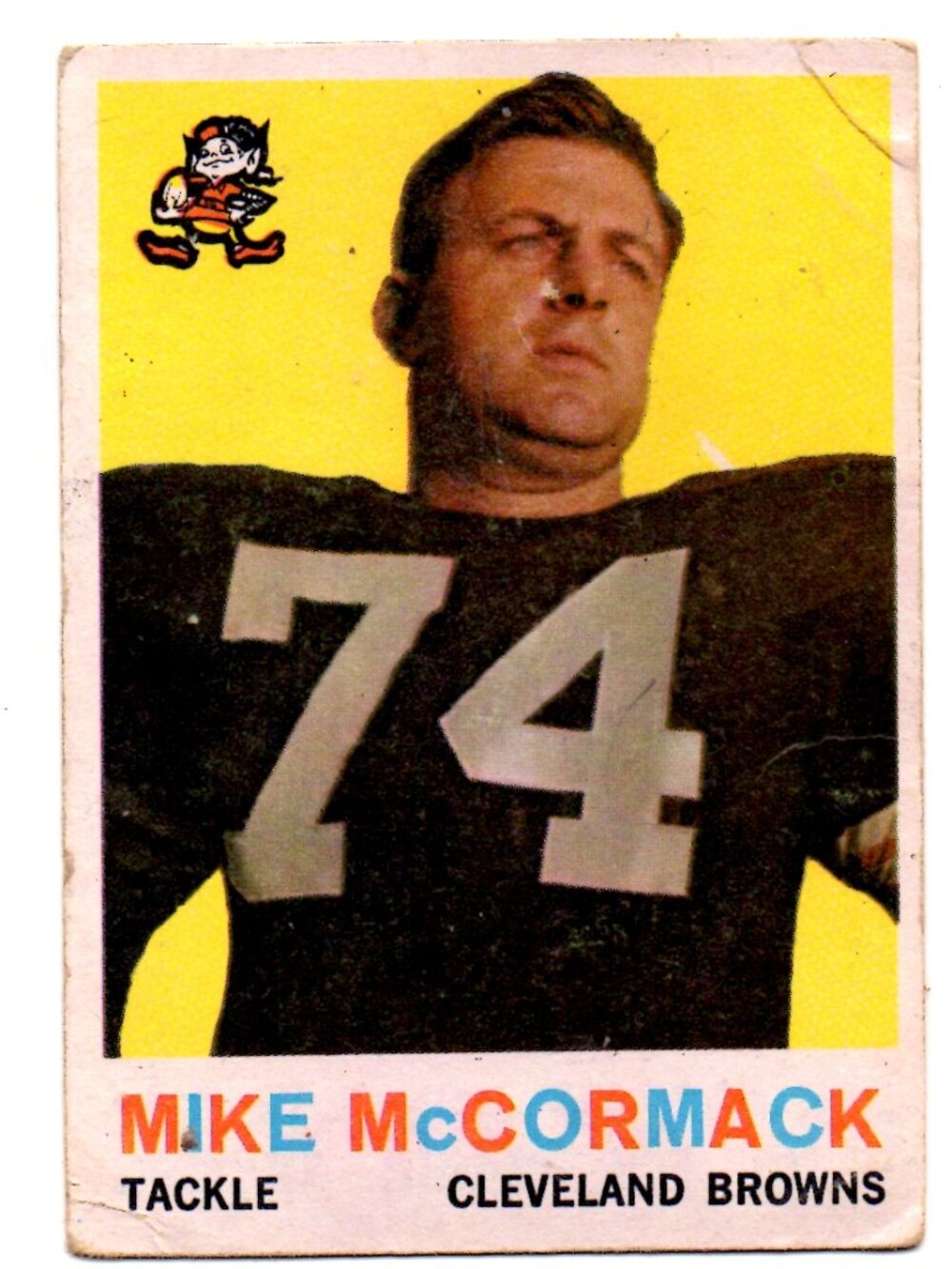 VINTAGE 1959 Football Trading Card - Mike McCormack